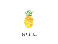 Watercolor Pineapple Thank You Note Card