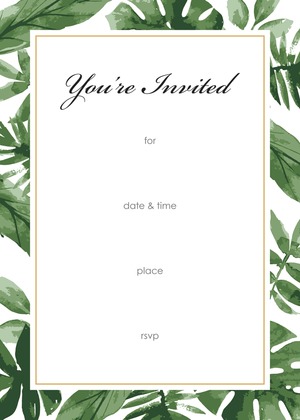 Watercolor Tropics Bridal Shower Invitations