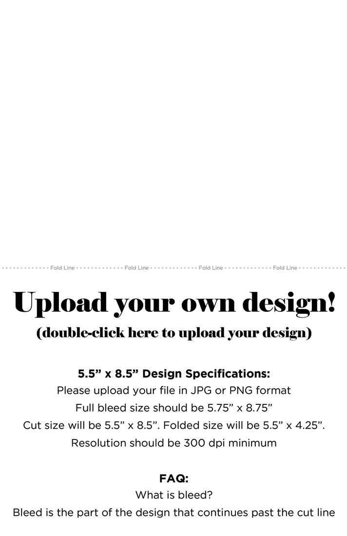 Customize 5.5 x 4.25 Landscape Folded Note Cards Template