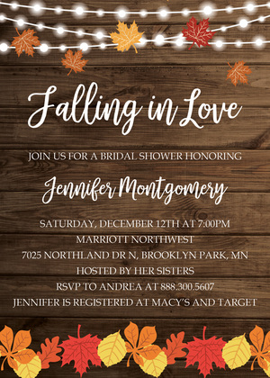 Festive Fall Leaves Lights Invitation