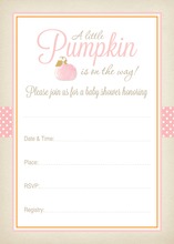 Little Pink Pumpkin Rustic Paper Fill-in Invitations