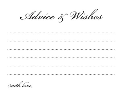 Gold Script Well Wish and Advice Cards