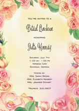 Pink Roses Black Polka Dots Invitations
