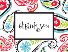 BBQ Shower Couple Red Thank You Cards