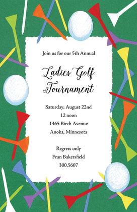 Scattered Golf Border Invitations