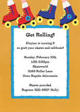 Jazzy Gliding Skate Birthday Invitations