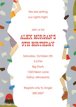 Rock Climbing Silhouette Stripes Birthday Invitations