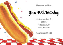 Delicious Picnic Hot Dog Invitations