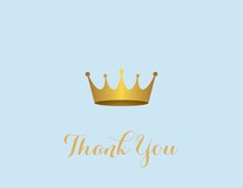 Golden Prince Crown on Light Blue Thank You Cards