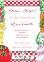 Classy Kitchen Pasta Recipe Shower Invitations