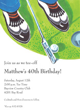Golf Tease Simple White Invitation