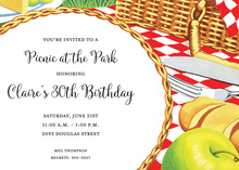 Outdoor Tabletop Picnic Birthday Invitations