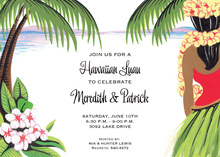 Traditional Luau Leaf Invitations