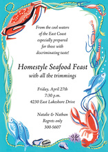 Traditional Red Lobster Symbol Rehearsal Invitations