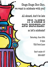 Smiling Red Choo Choo Train Invitations