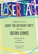 Fun Laser Tag Blue Action Invitations