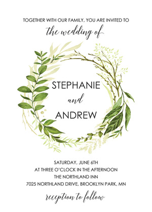 Watercolor Leaf RSVP Cards