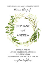 Watercolor Leaf Wreath Invitations