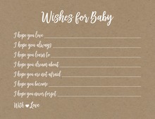 Chalkboard Whimsical Script Baby Shower Wish Cards