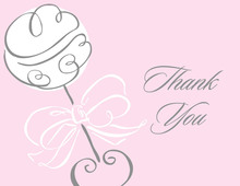 Pink Elephants Baby Shower Thank You Note