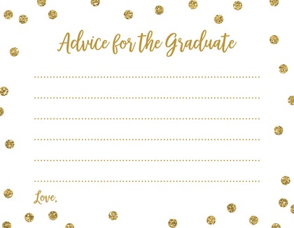 Faux Gold Glitter Dots Pink Advice Cards