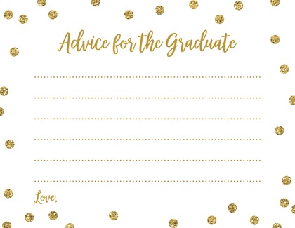 Faux Gold Glitter Dots Pink Advice Cards