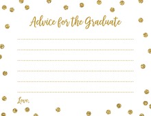 Faux Gold Glitter Dots Advice Cards