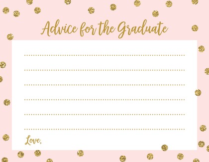 Faux Gold Glitter Dots Advice Cards