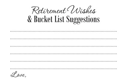 Gold Script Retirement Wishes Bucket List Cards