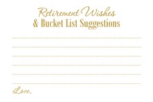 Gold Script Retirement Wishes Bucket List Cards