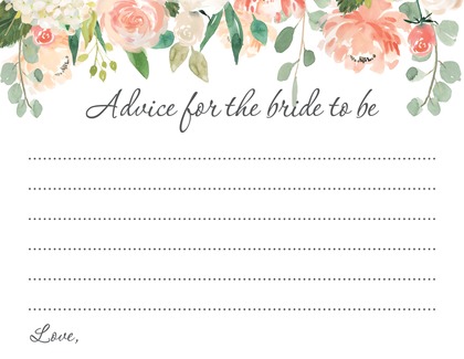 Watercolor Peach Cream Floral Who Knows Bride Best Game