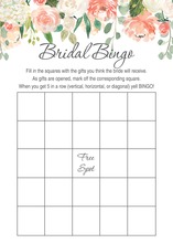 Pink Floral Header Bridal Bingo