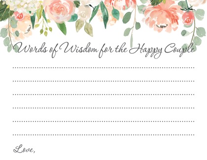 Watercolor Peach Cream Floral Who Knows Bride Best Game