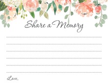 Watercolor Peach Cream Floral Share A Memory Cards