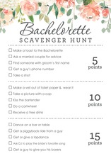 Watercolor Peach Cream Floral Scavenger Hunt