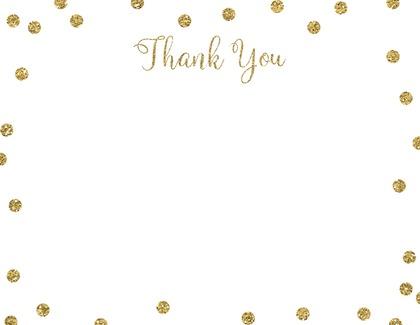 Gold Glitter Graphic Dots Thank You Cards