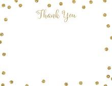 Gold Glitter Graphic Dots Fill-in Thank You Cards