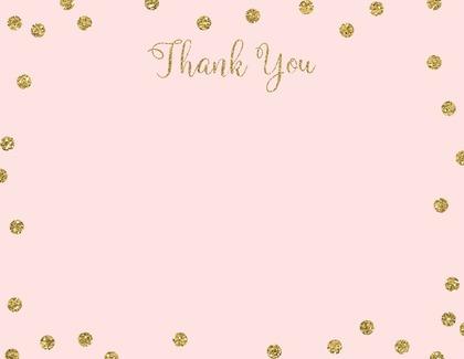 Gold Glitter Graphic Dots Fill-in Thank You Cards