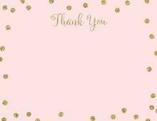Pink Gold Glitter Graphic Dots Fill-in Thank You Cards