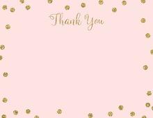 Pink Gold Glitter Graphic Dots Fill-in Thank You Cards