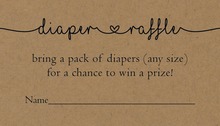 Playful Script Kraft Diaper Raffle Cards