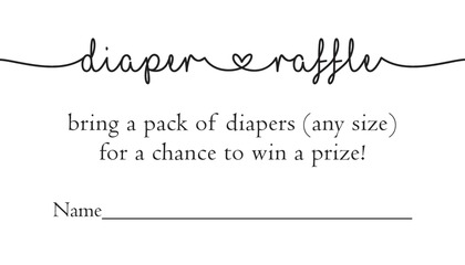 Playful Script Kraft Diaper Raffle Cards