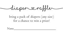 Playful Script Kraft Diaper Raffle Cards