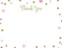 Pink Gold Glitter Graphic Dots Fill-in Thank You Cards