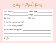 Navy Stripes Pink Anchor Baby Prediction Cards