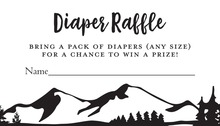 Gold Glitter Graphic Border Pink Diaper Raffle Cards