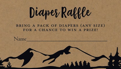 Mountain Adventure Diaper Raffle Cards