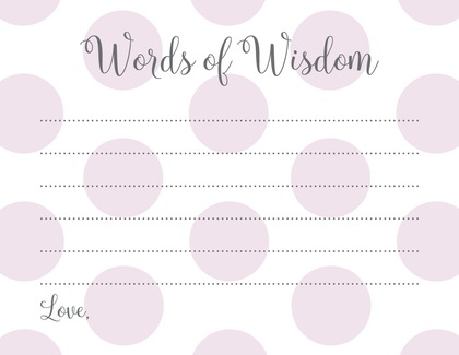 Pink Polka Dots Advice Cards