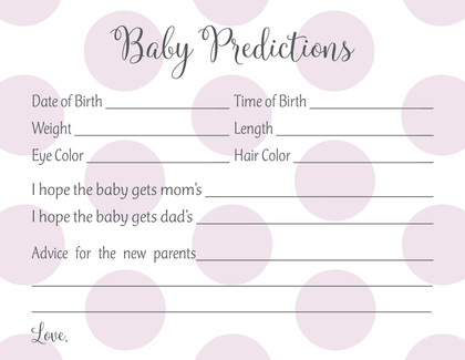 Lavender Purple Polka Dots Baby Shower Price Game