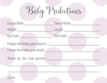 Purple Snowflakes Baby Prediction Cards